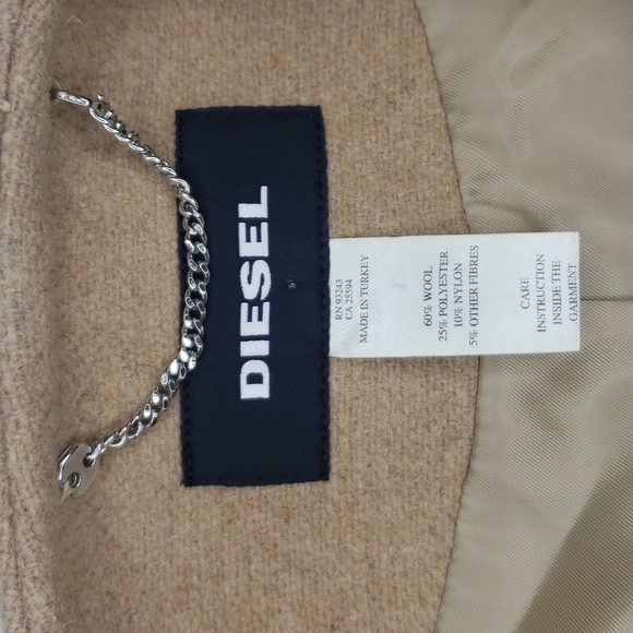 𝅺DIESEL Galore Wool Knit Sleeves Overcoat Long Wrap - Picture 11 of 12